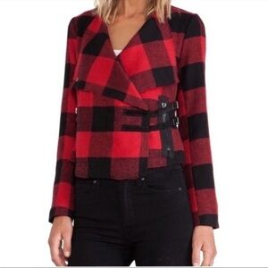 NWT BB Dakota Black Red Plaid Flannel Jacket